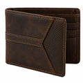 Portefeuille 12 x 9 x 2 cm en cuir marron pliant pour cartes