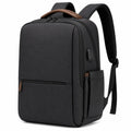 Sac à dos 32 x 18 x 46 cm en polyester noir pour ordinateur avec port USB et compartiments