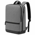 Sac à dos 30 x 15 x 43 cm en polyester gris pour ordinateur portable avec compartiments zippés