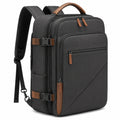 Sac à dos ordinateur 45 cm noir et marron en polyester avec multiples compartiments
