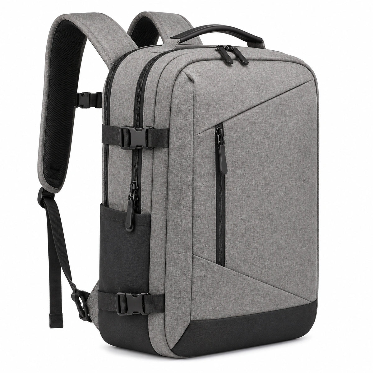 Sac à dos 32 x 18 x 48 cm en polyester gris anthracite pour voyage avec compartiments zippés