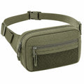 Sac banane 22 x 14 x 7 cm en polyester vert kaki avec poches zippées