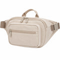 Sac banane 32 x 10 x 17 cm en toile beige avec poches zippées réglable