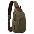 Sac à dos bandoulière 8 L textile vert kaki marron usage quotidien fermeture éclair