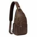 Sac bandoulière 18 x 8 x 32 cm marron en matière synthétique aspect cuir style urbain