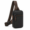 Sac bandoulière 18 x 10 x 31 cm noir marron en similicuir avec sangle réglable